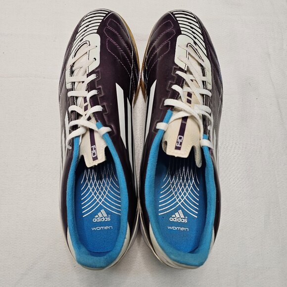 Adidas V22586 Indoor Soccer Shoes F10-F50 Purple White Women's Size - Picture 8 of 14